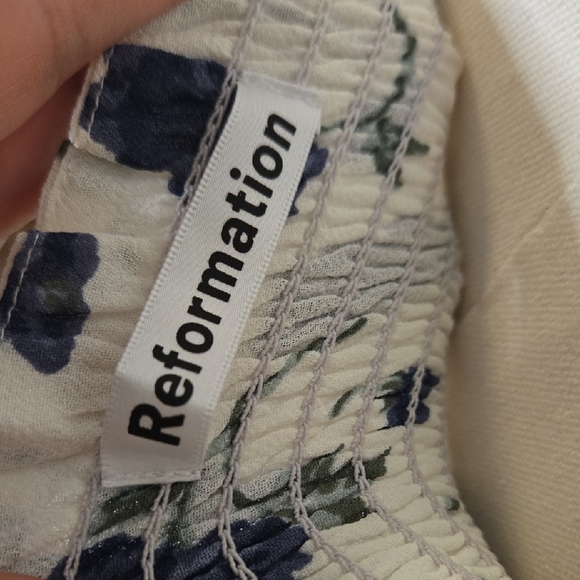 Reformation Blue Floral Midi Dress - Picture 7 of 7